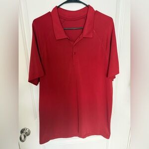 Lululemon Athletica Vibrant Red Metal Vent tech Polo Shirt